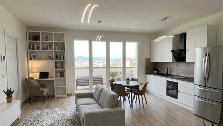 soggiorno con angolo cottura